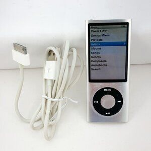 Apple 8GB iPod Nano - 5th Generation - Silver- A1320 - Tested Working. Incl cord
